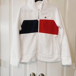Tommy Hilfiger Sport Woman’s Fleece Zipper Jacket Size XL side zipper pockets